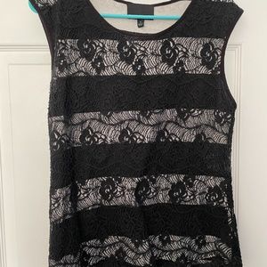 Black and white Lace Blouse